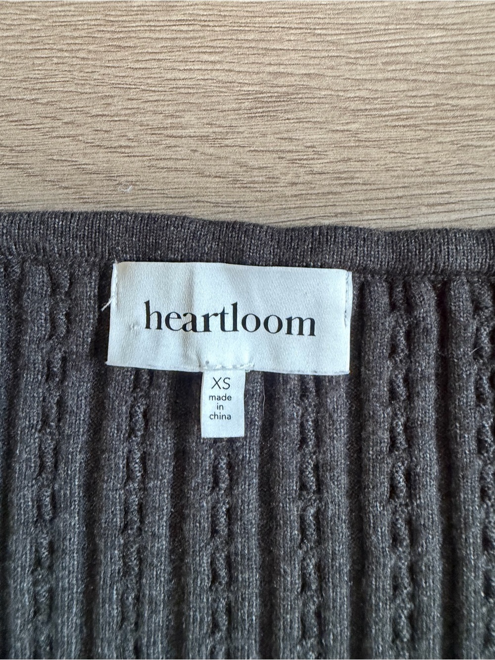 HEARTLOOM Charcoal Ribbed Knit Crop Sweater Size XS - Picture 2 of 6
